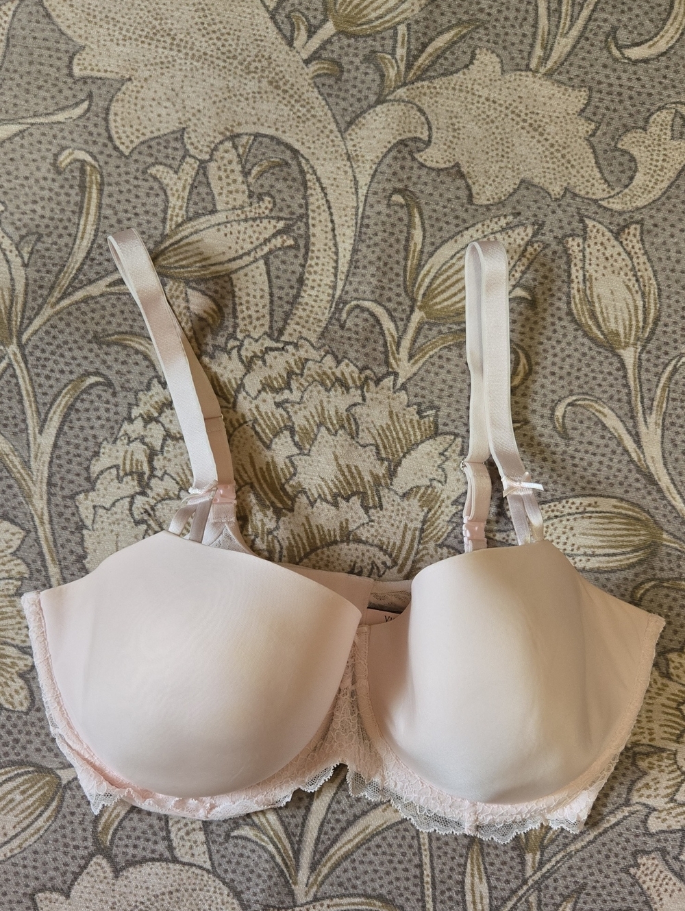 Light Blush Lace-Trim T-Shirt Bra Victoria Secret Dream Angels Push Up 38DDD